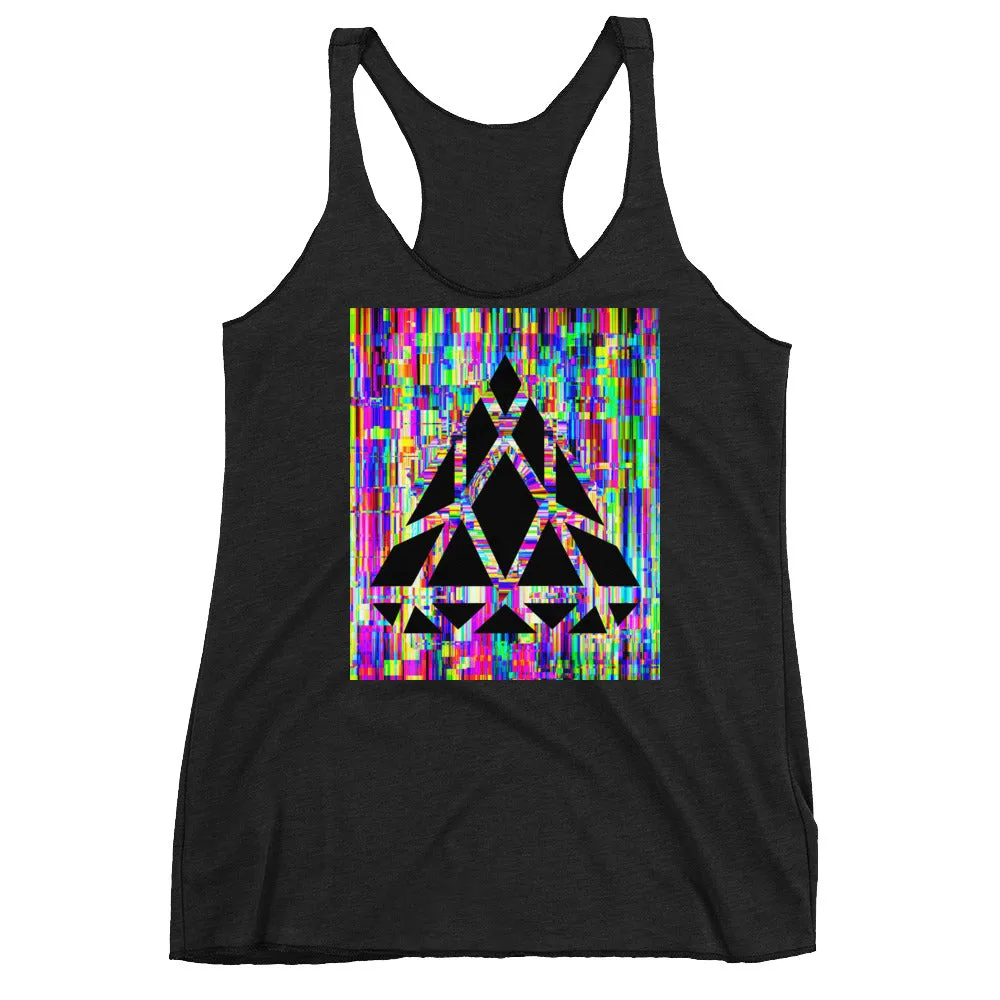 Racerback Tank with Gem Glitch Graphics.