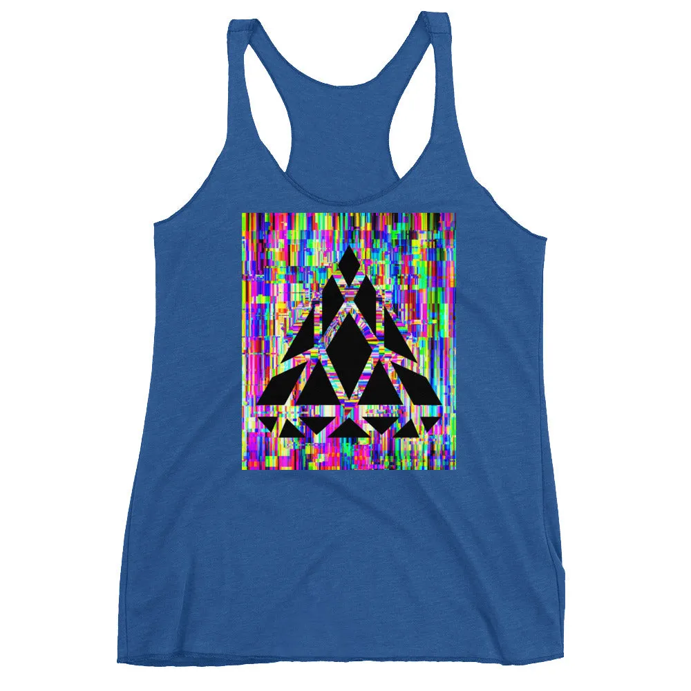 Racerback Tank with Gem Glitch Graphics.