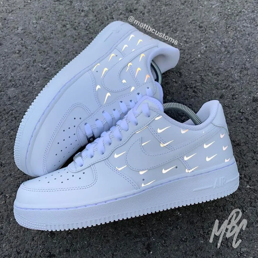 Reflective Air Force 1 Custom - Mini Swoosh