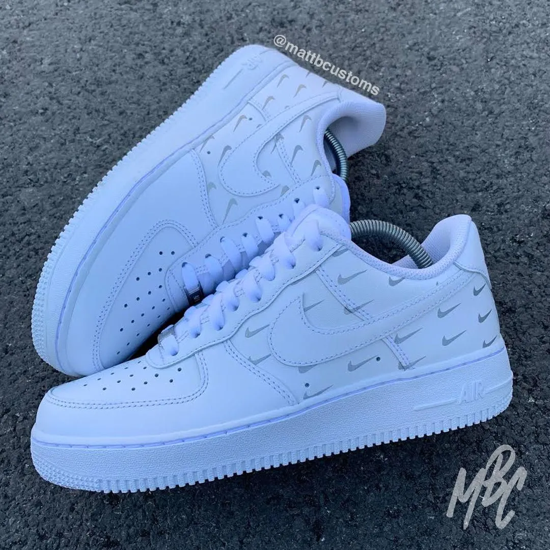 Reflective Air Force 1 Custom - Mini Swoosh