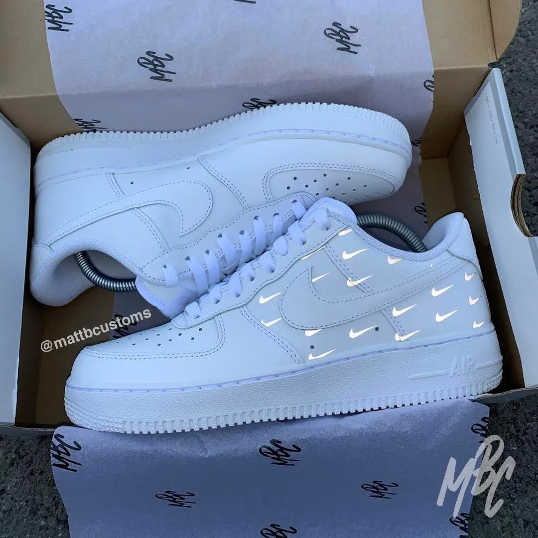 Reflective Air Force 1 Custom - Mini Swoosh