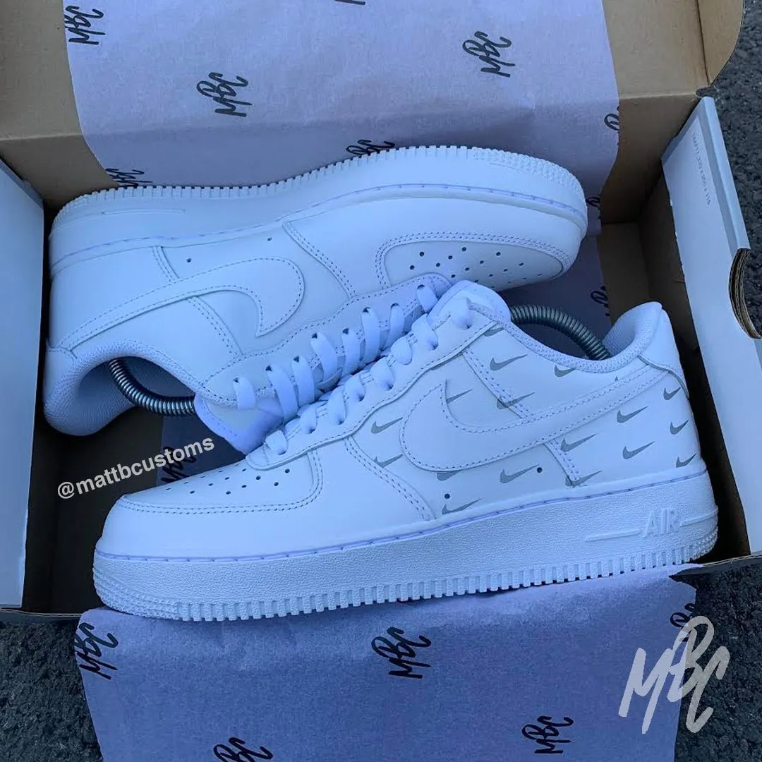 Reflective Air Force 1 Custom - Mini Swoosh