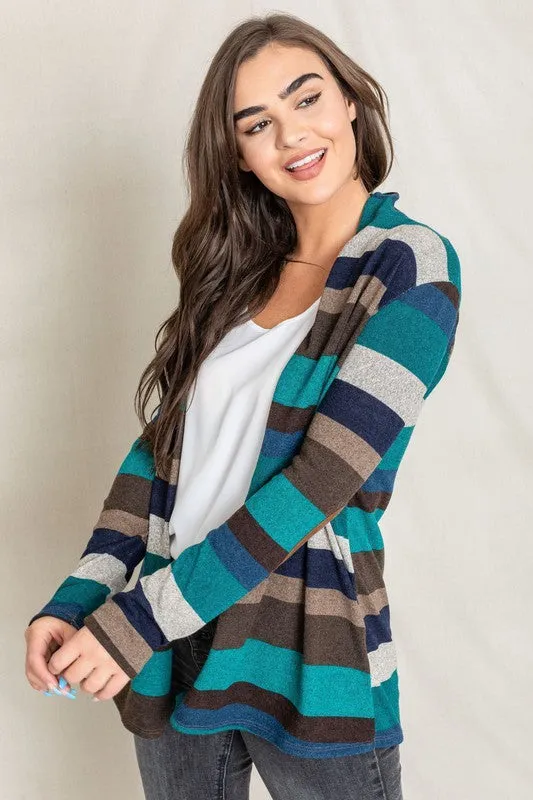 Results: Striped Elbow Patch Sweater Cardigan