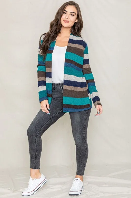 Results: Striped Elbow Patch Sweater Cardigan