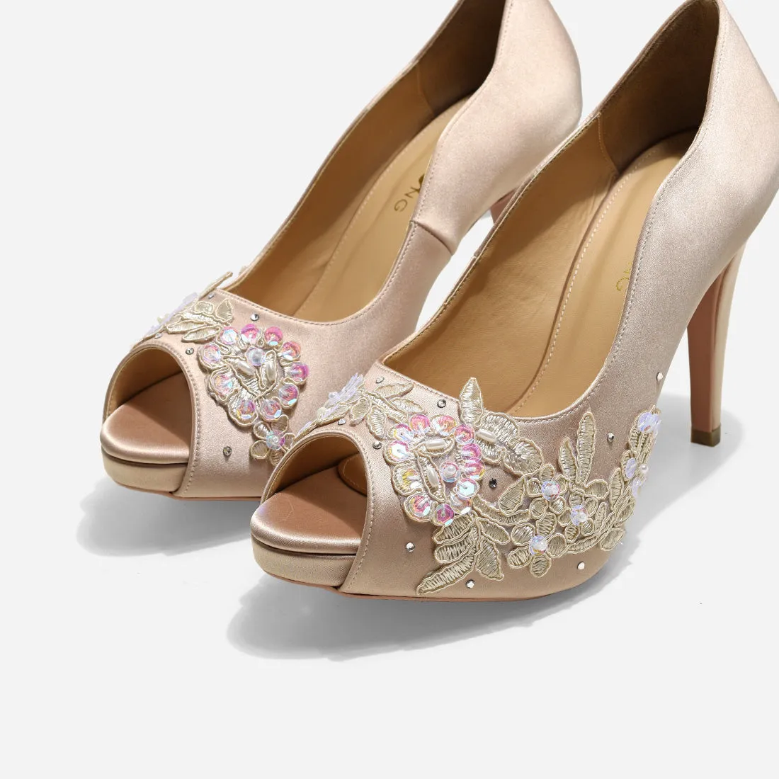 Rose Champagne Wedding Pumps