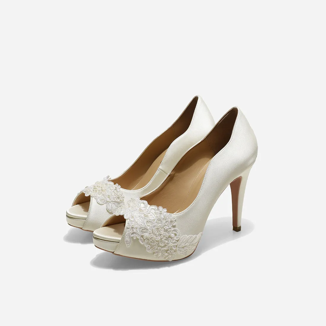 Rose Pearl White Wedding Shoes