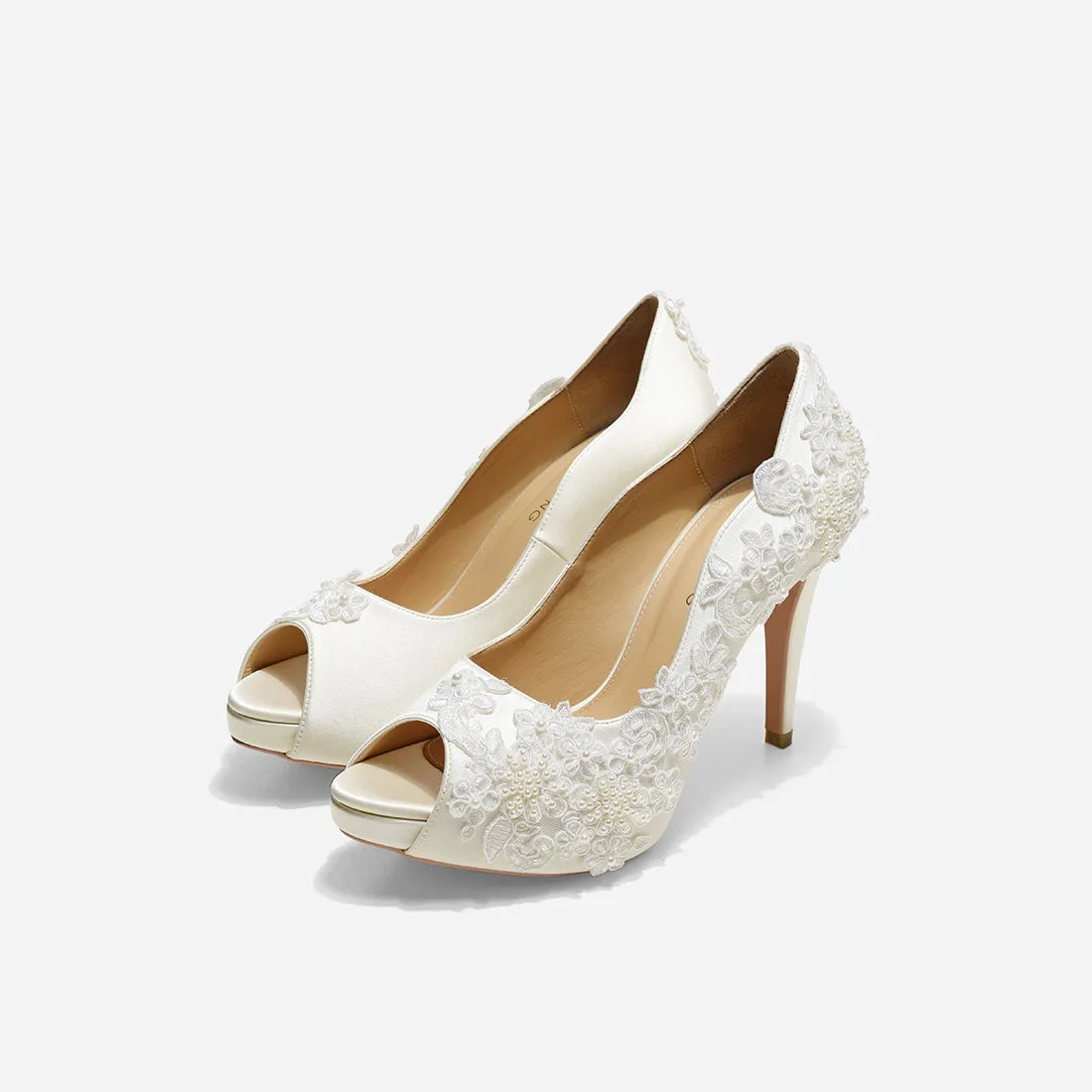 Rosie V2 White Lace Bridal Shoes