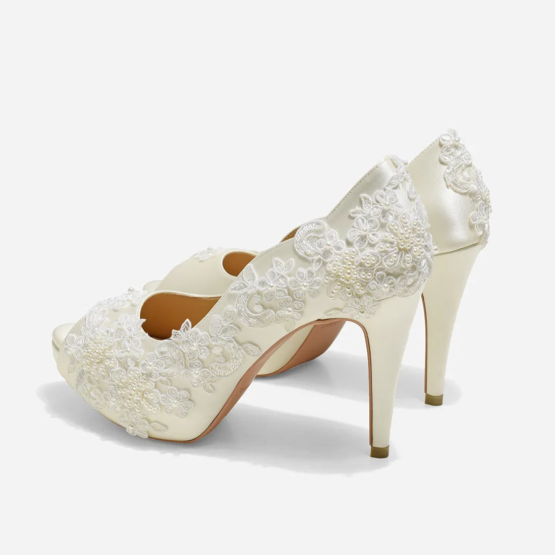 Rosie V2 White Lace Bridal Shoes