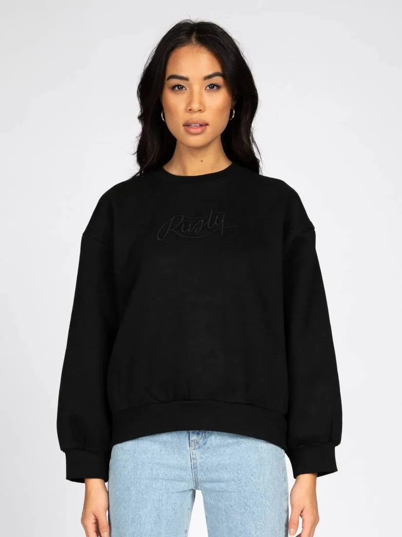 Rusty Script Crew Neck Fleece Oversize