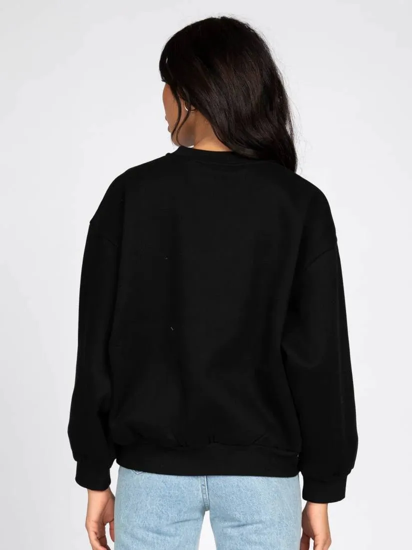 Rusty Script Crew Neck Fleece Oversize