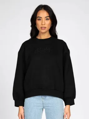 Rusty Script Crew Neck Fleece Oversize