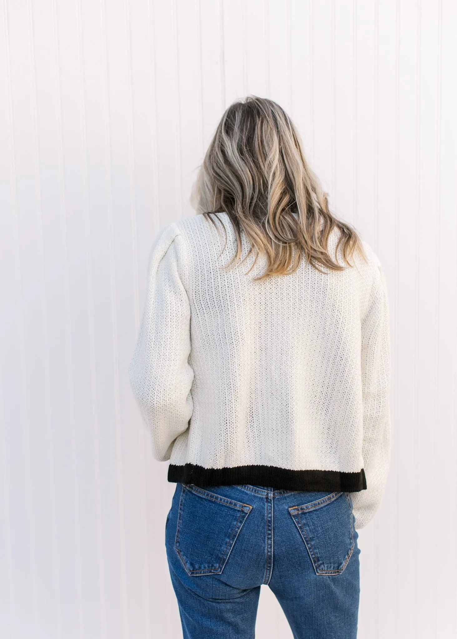 Smart Black and Cream Cardigan