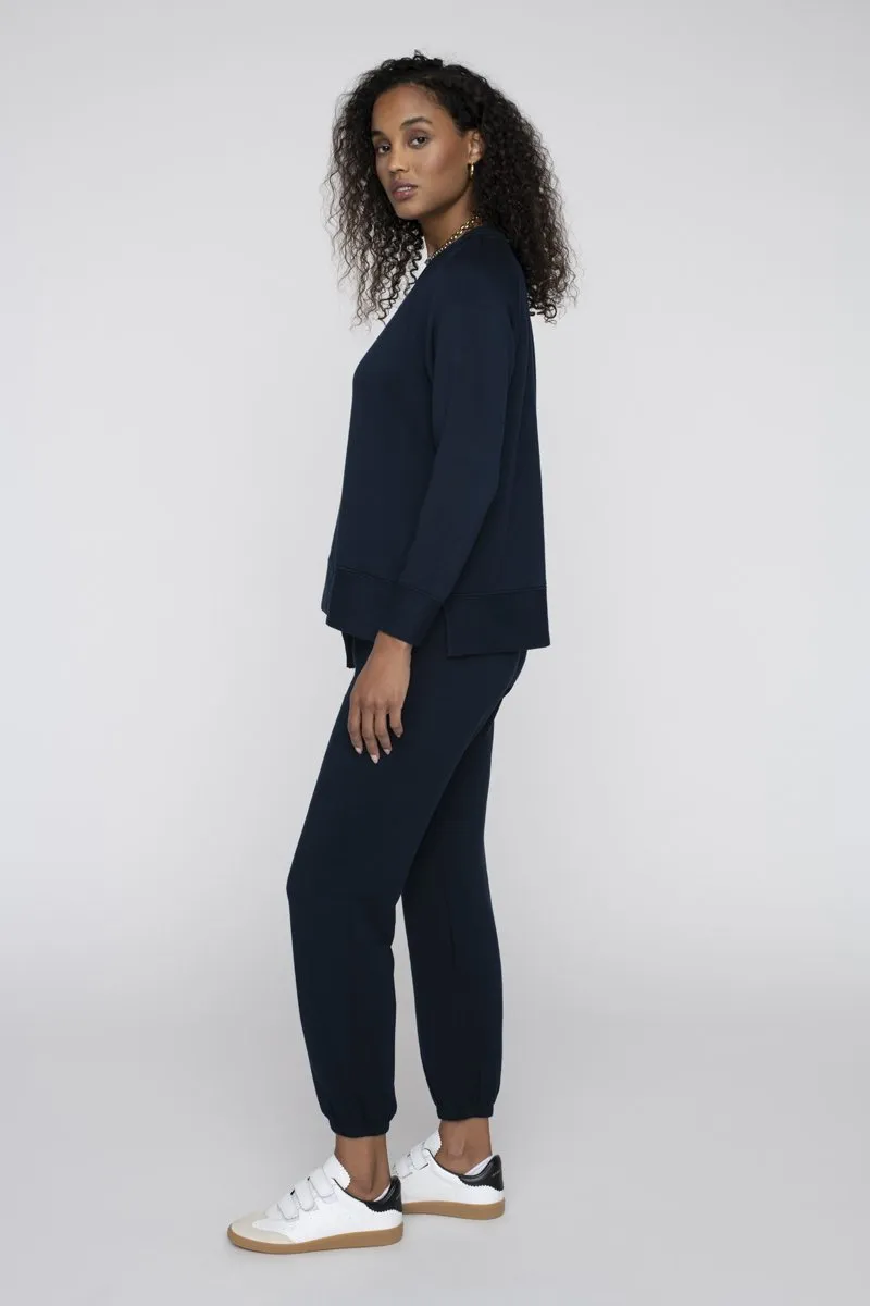 Soft Fleece Raglan Side Slit Sweatshirt, New Navy.