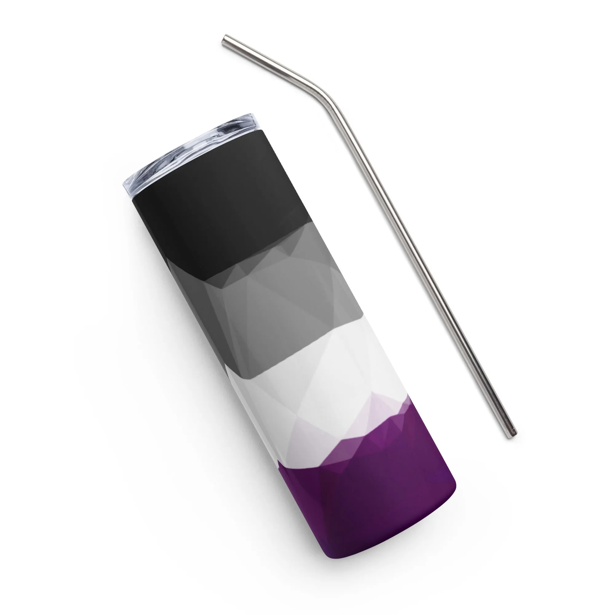 Stainless Steel Tumbler with Geometric Asexual Pride Design | 20 oz