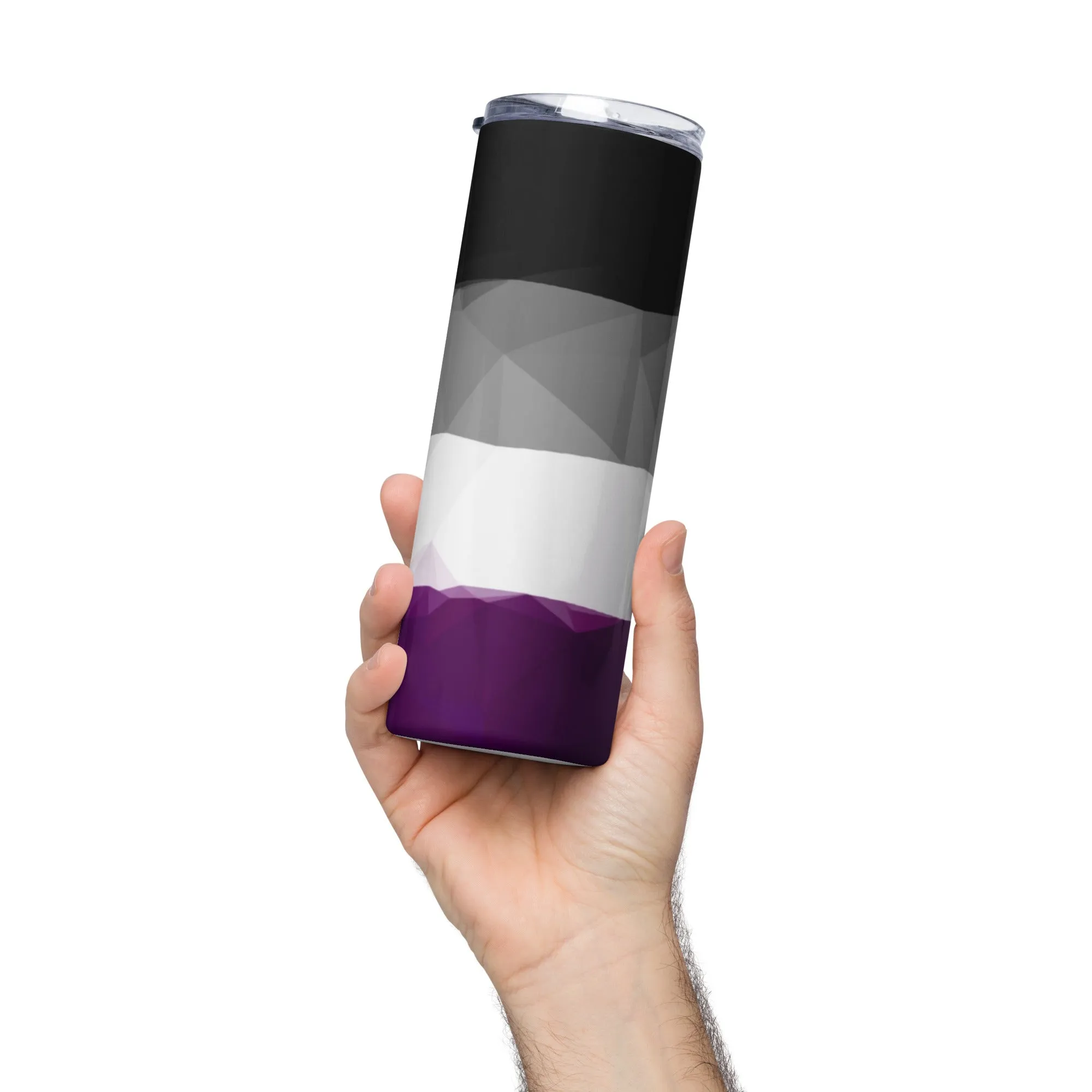 Stainless Steel Tumbler with Geometric Asexual Pride Design | 20 oz