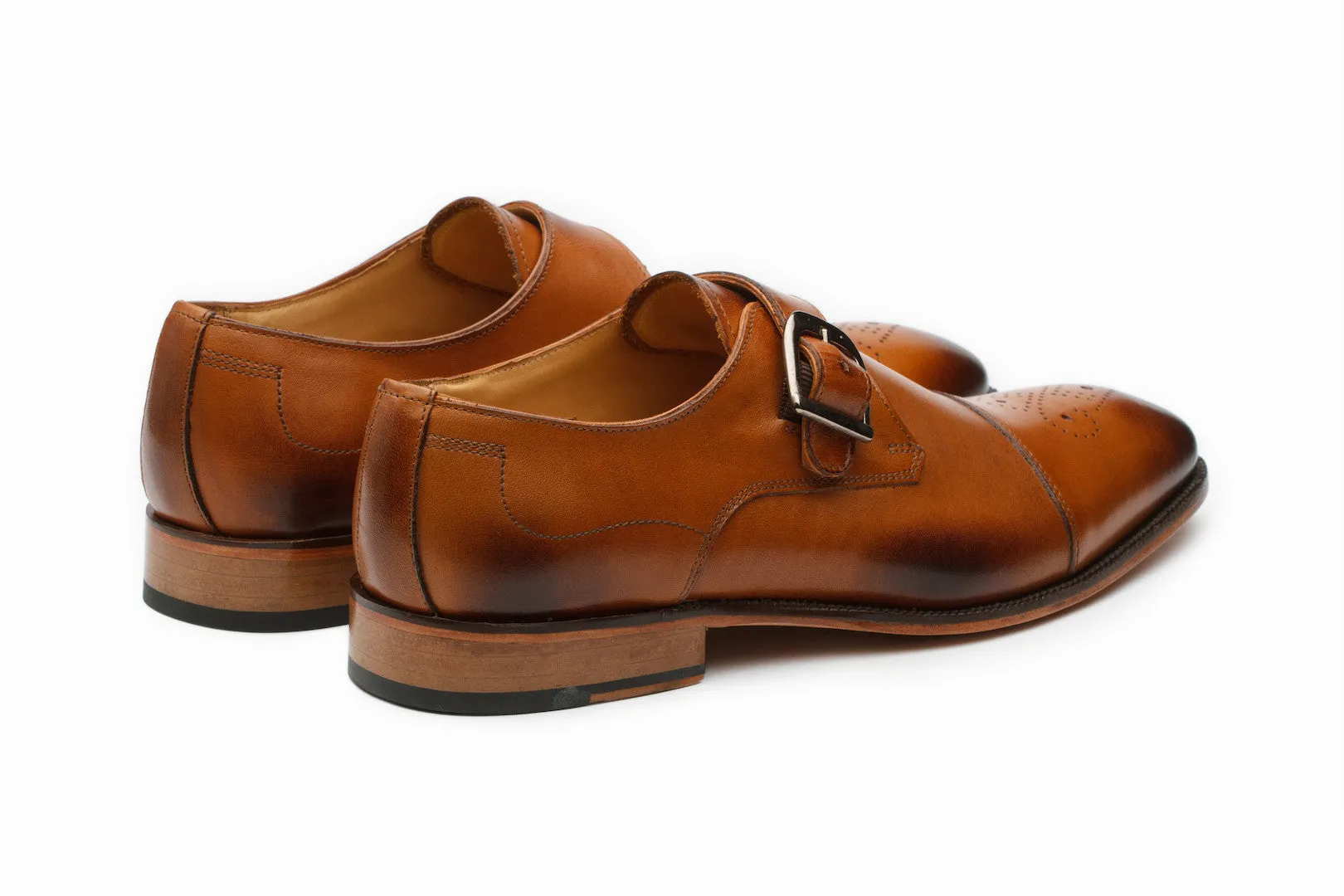 Tan Monkstrap Shoes