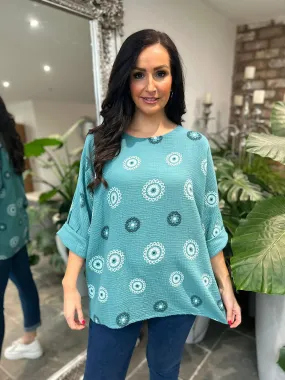 Teal Pattern Top Pippa - Affordable and Stylish Teal Pattern Top