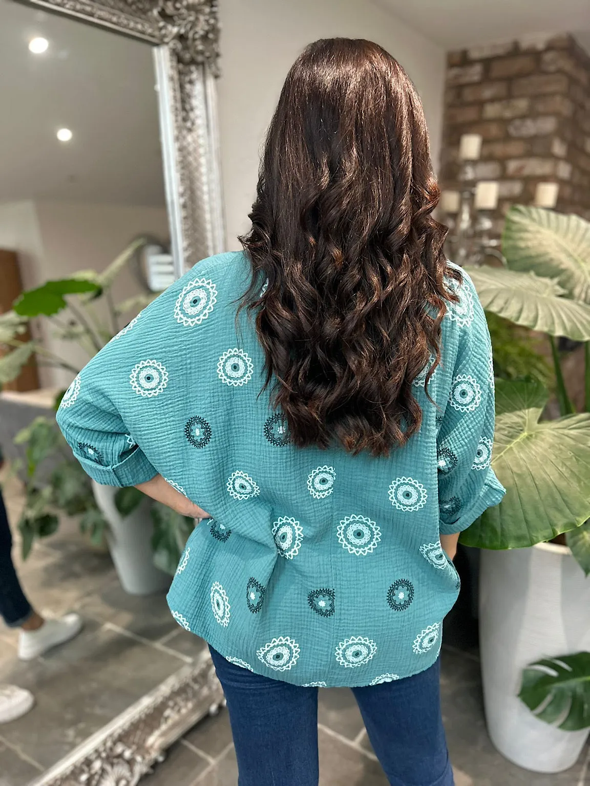 Teal Pattern Top Pippa - Affordable and Stylish Teal Pattern Top