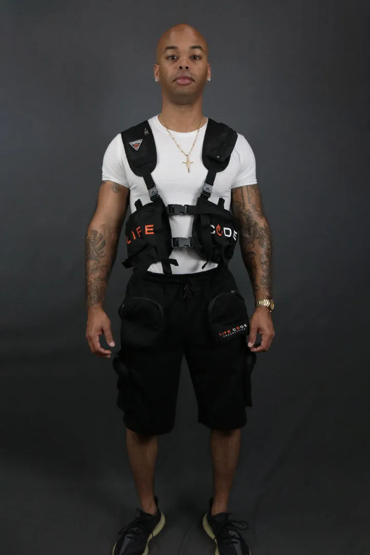 Tech Fleece Black Cargo Shorts - Streetwear Military Style | Life Code