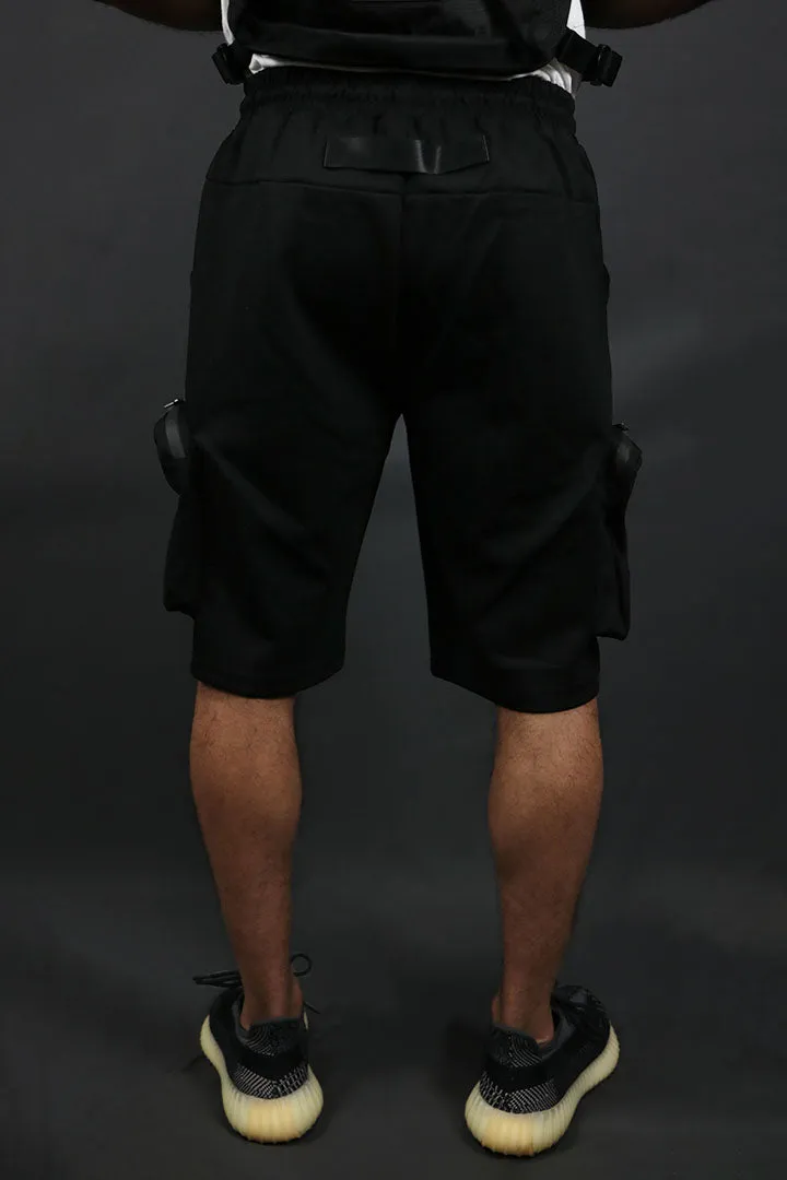 Tech Fleece Black Cargo Shorts - Streetwear Military Style | Life Code