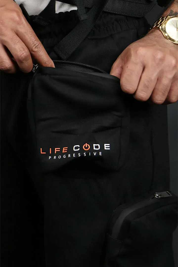 Tech Fleece Black Cargo Shorts - Streetwear Military Style | Life Code