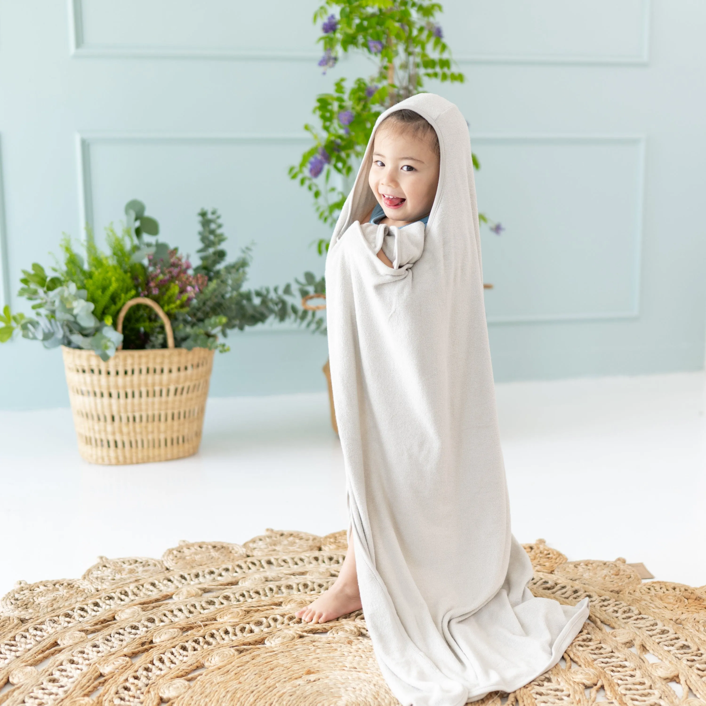 Toddler Hooded Bath Towel in Oat