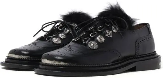 Toga studded leather brogues Black