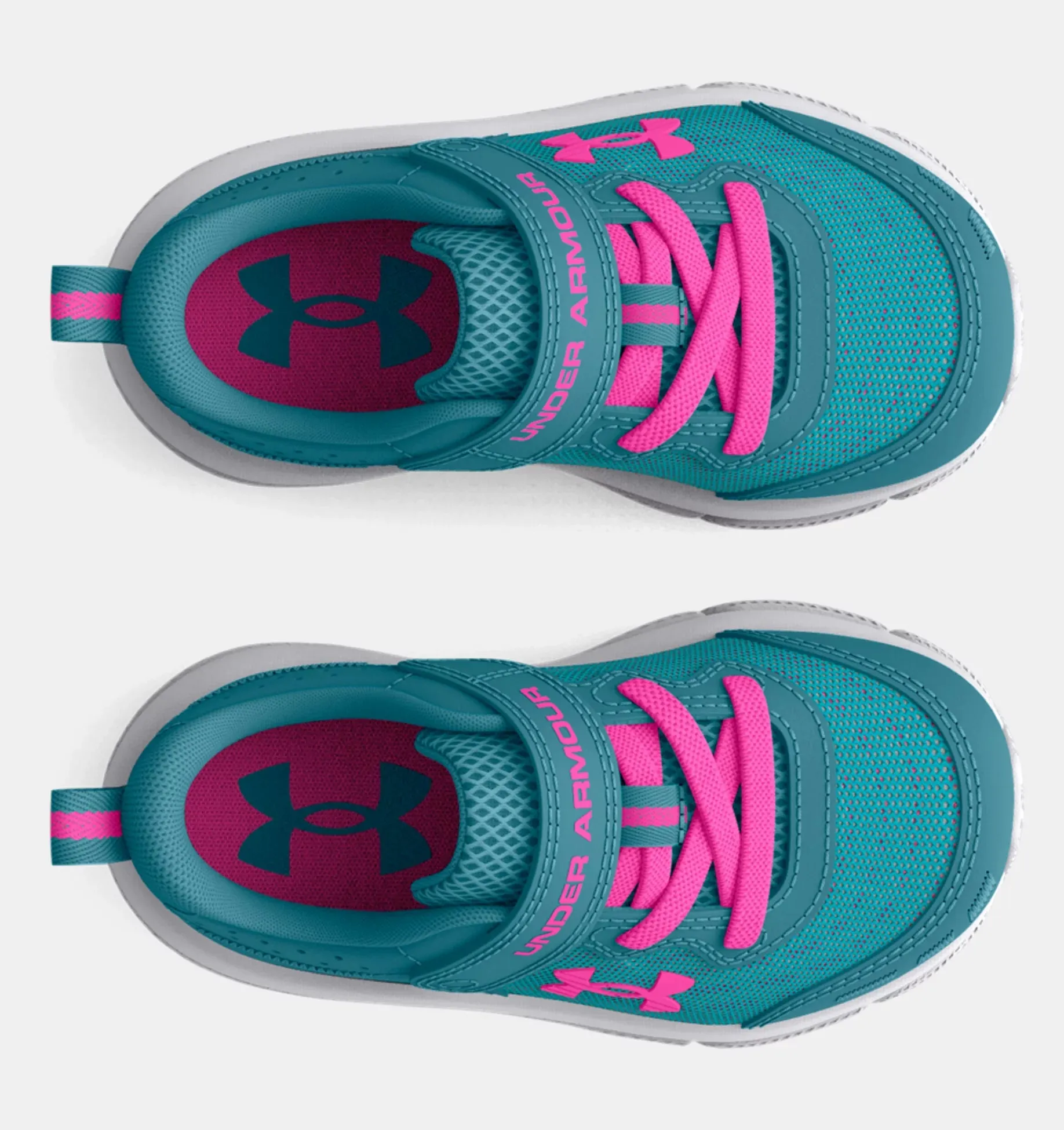 Under Armour Assert 10 A/C Toddler Sneaker - Glacier Blue/Halo Grey/Rebel Pink.