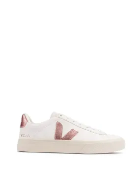 Veja extra-white nacre leather trainer