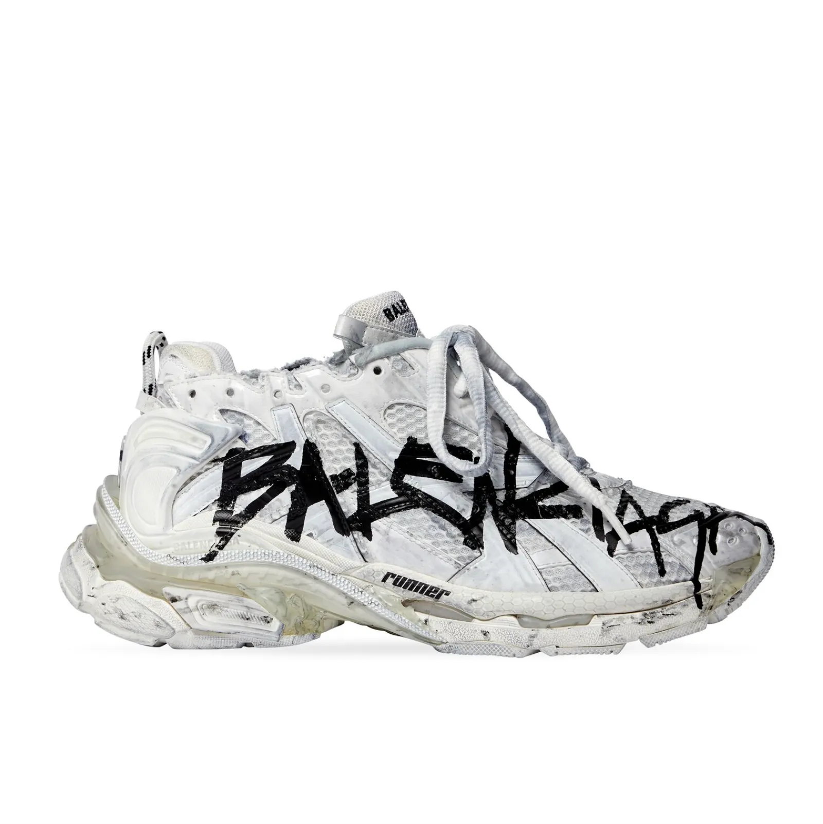 White Runner Graffiti Trainers