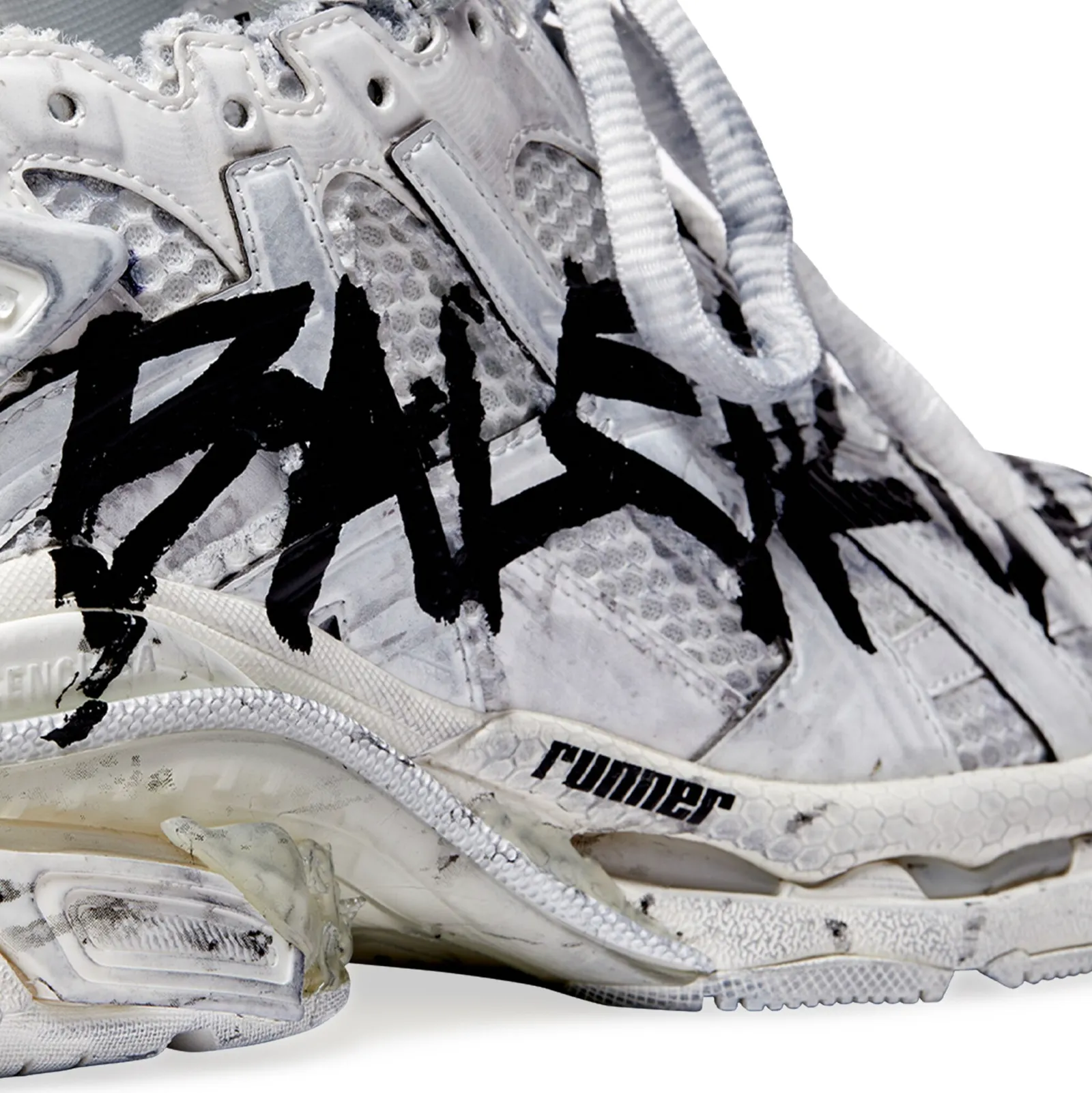 White Runner Graffiti Trainers