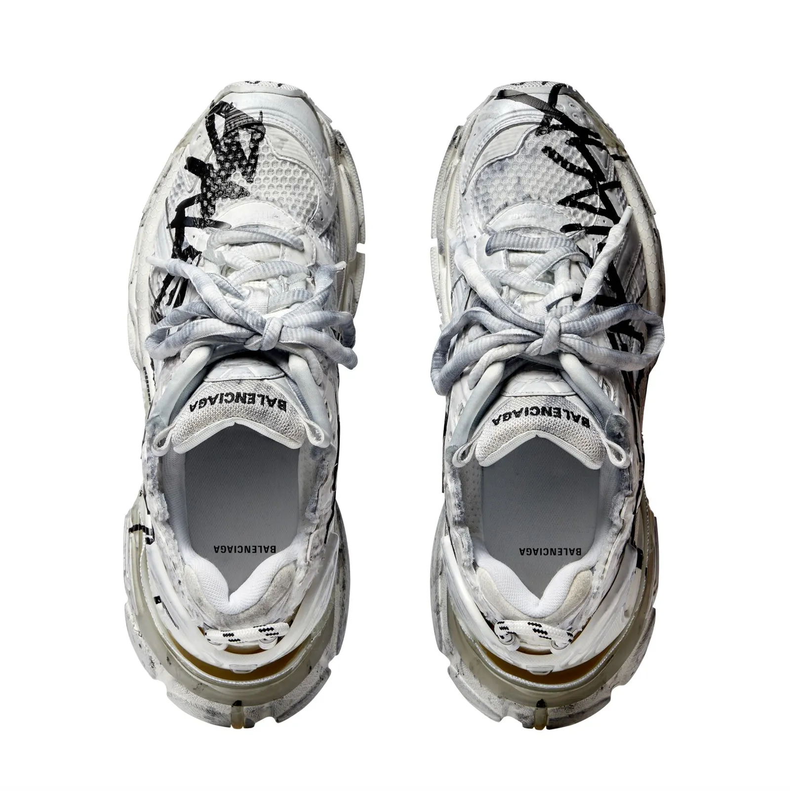 White Runner Graffiti Trainers