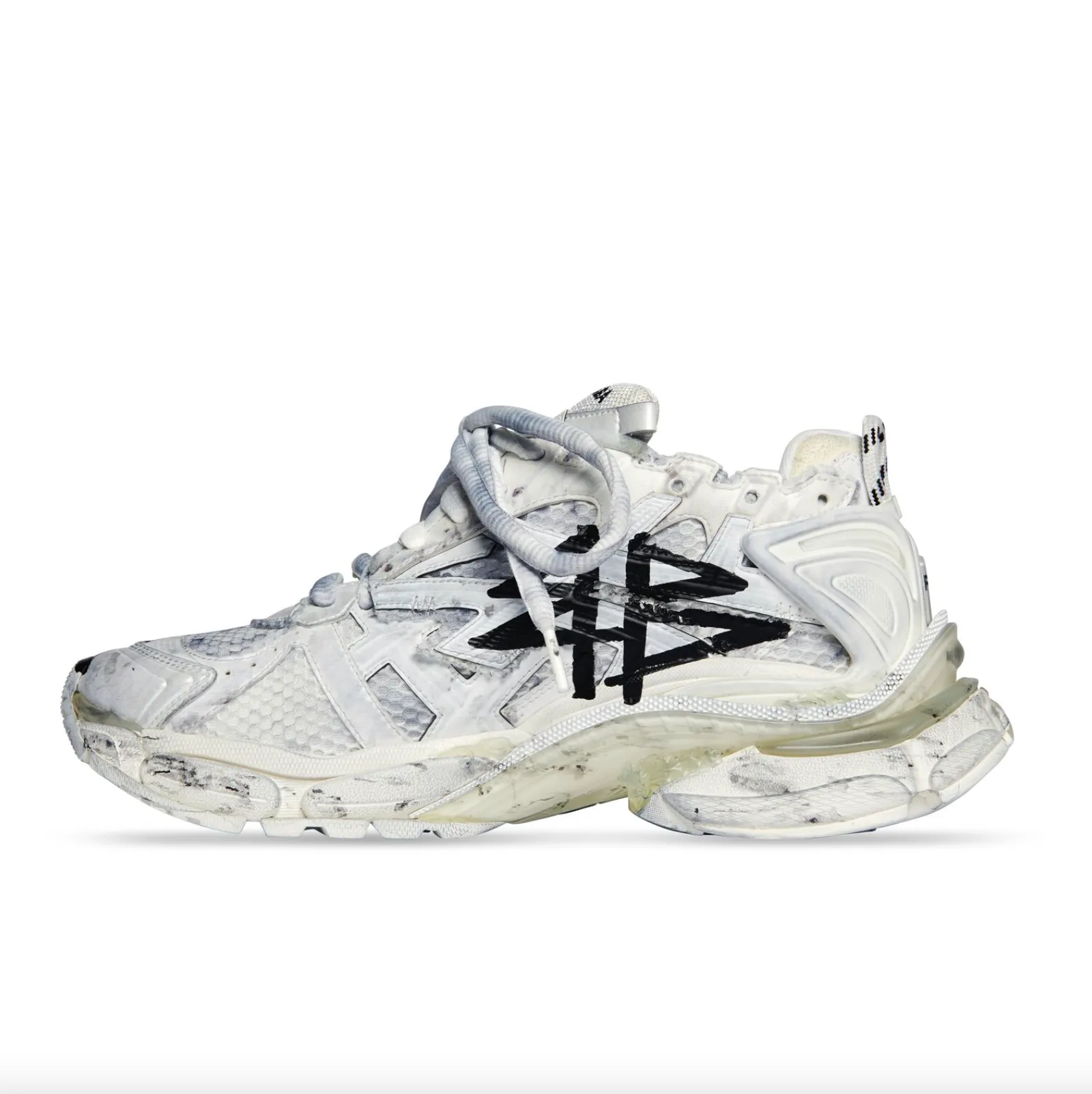 White Runner Graffiti Trainers