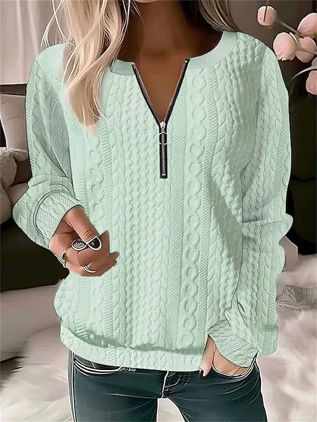 Women's Cozy Quarter Zip Fleece Sweatshirt