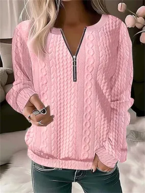 Women's Cozy Quarter Zip Fleece Sweatshirt