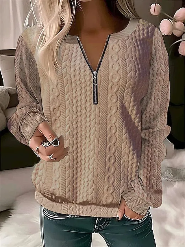 Women's Cozy Quarter Zip Fleece Sweatshirt