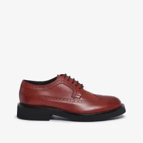 Women's leather brogue derby shoes.