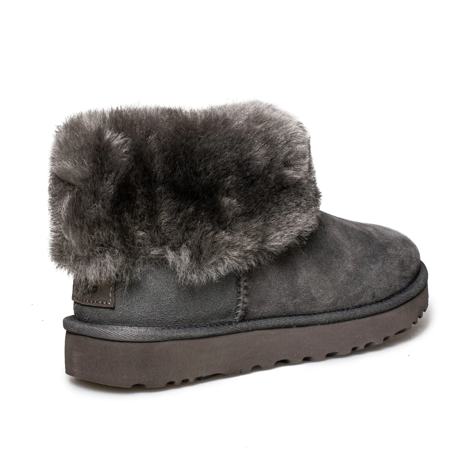 women's UGG Classic Mini Fluff Charcoal Boots