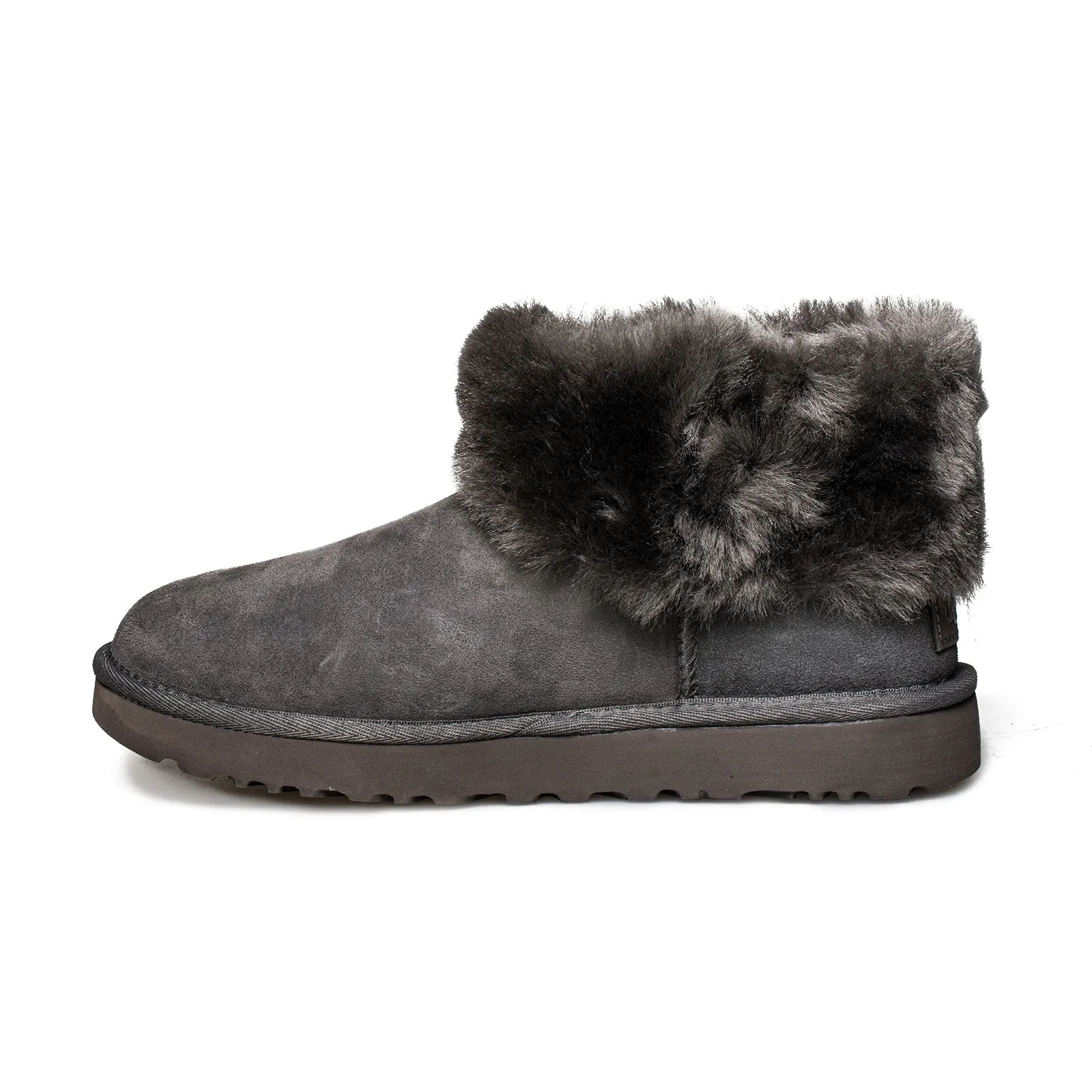 women's UGG Classic Mini Fluff Charcoal Boots