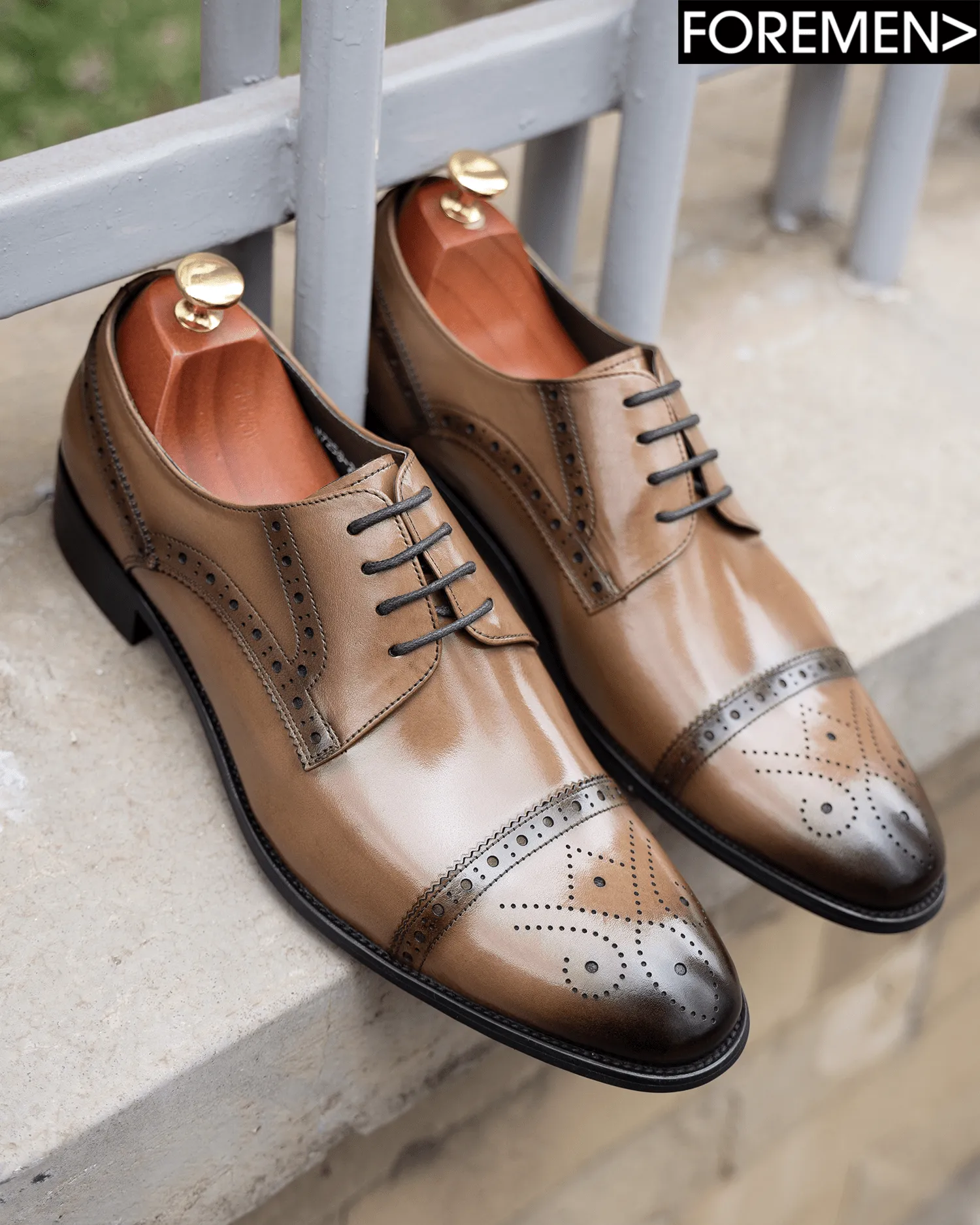 Yurina Brown Brogue Derby Shoes