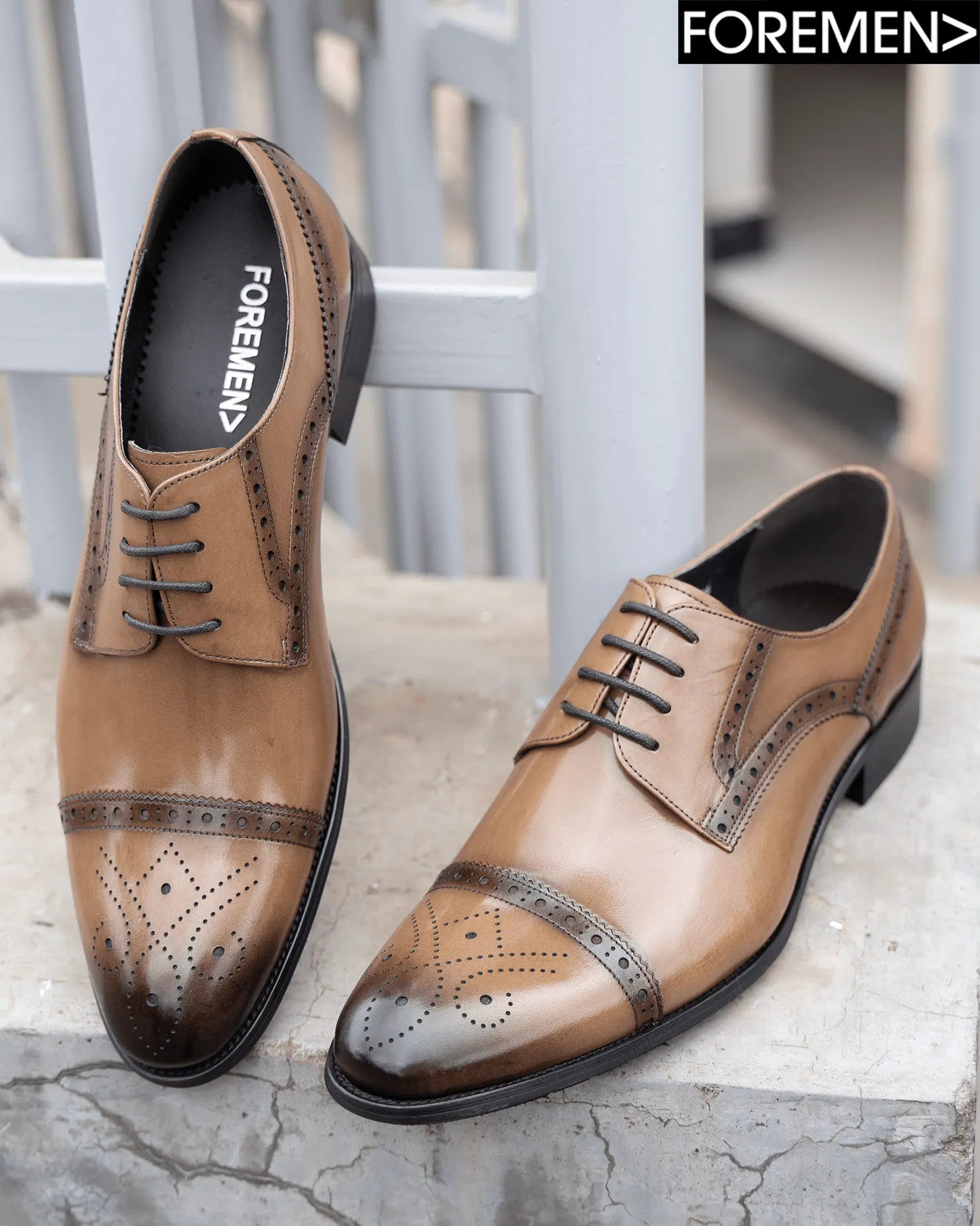 Yurina Brown Brogue Derby Shoes