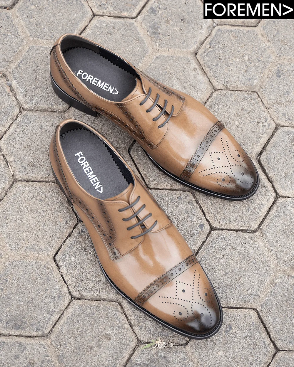 Yurina Brown Brogue Derby Shoes