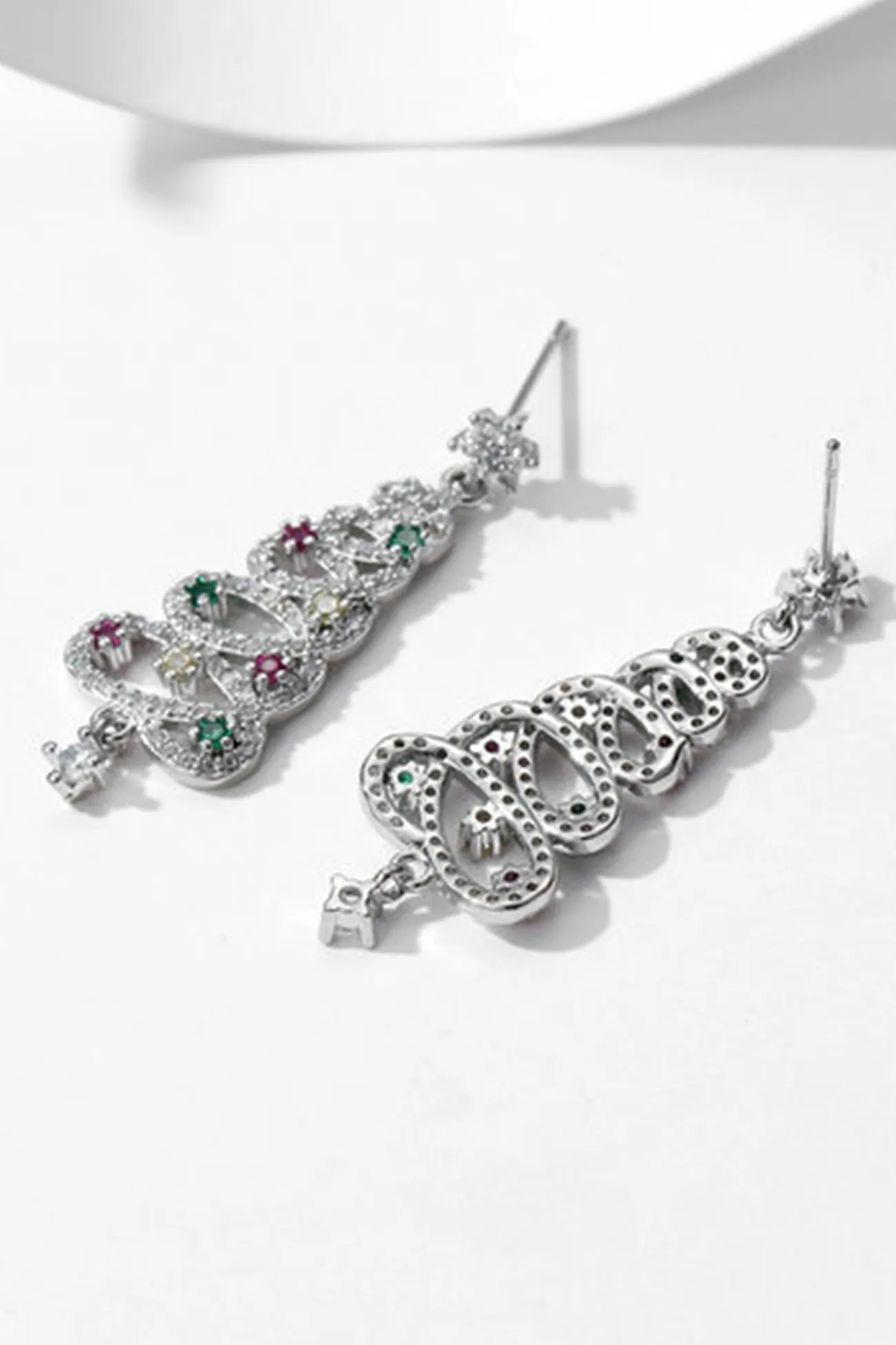 Zircon Snowflake Christmas Tree Earrings